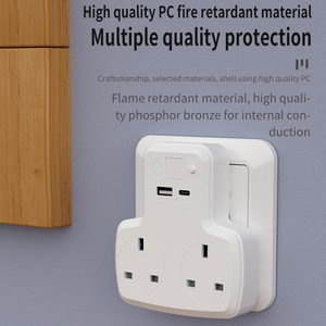 Enchufe de Extensión de Pared Doble de 3 Pines con USB A+C, Estándar del Reino Unido, Buena Calidad, Smart Life - Product Image 4