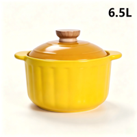 Casserole en céramique sans induction, résistante aux hautes températures, compatible gaz, capacité 6,5 L, durable, écologique, antiadhésive
