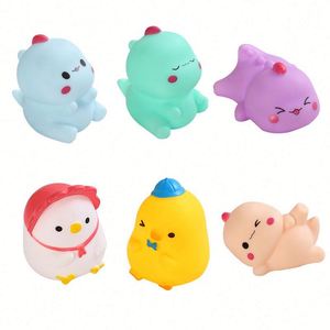 Mini Vinyl Plastic Dinosaur Duck Children's Educational Water Play <b>Bath</b> Toy With Milk Dragon Squeeze Feature - Product Image 1