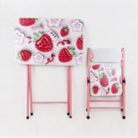 Bureau d'étude et table à manger pliables et réglables avec chaise et rangement, structure métallique durable