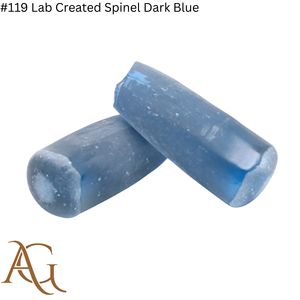Espinela Cultivada en Laboratorio # 119 Espinela sintética azul oscuro, en bruto, tipo boules, certificada por Flame Fusion, material simulado. - Product Image 1