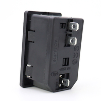 Prise d'alimentation AC14-F16 IEC C14 3 en 1 combinée avec interrupteur et porte-fusible, montage sur panneau, prise d'alimentation AC