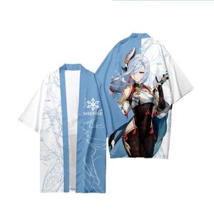 10 Styles Zhong Li Ke Qing Paimon Cosplay T-Shirt Cape Kimono Japonais Long Anime Haori Yukata Vêtements Unisexe - Product Image 3