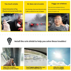 Pare-soleil de fenêtre pour Toyota Hilux Revo <span class=keywords><strong>Rocco</strong></span>, protection contre la pluie, type adhé<span class=keywords><strong>sif</strong></span> acrylique - Product Image 3