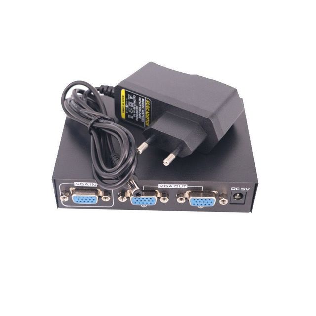 Factory Price Metal VGA Splitter 200MHz 2 Port HD Video Distributor 1600x1280P