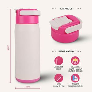 Botella Deportiva Aislada de Acero Inoxidable con Nueva Tapa Fácil de Abrir, para Beber con una Sola Mano, Ideal para Actividades al Aire Libre - Product Image 2
