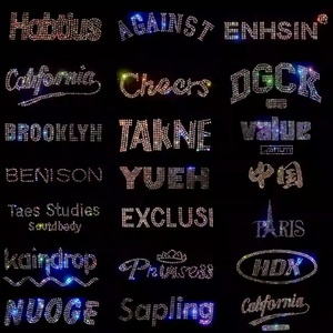 Parche Termoadhesivo Brillante con Motivos de Ciudades y Eslóganes, California, <span class=keywords><strong>Brooklyn</strong></span>, París, para Decoración de Chaquetas - Product Image 1