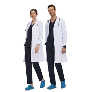 Abrigo blanco unisex de manga larga, ropa de trabajo médica gruesa, <span class=keywords><strong>seguro</strong></span> laboral para médicos, laboratorio, farmacia, <span class=keywords><strong>seguro</strong></span> de invierno - Product Image 3