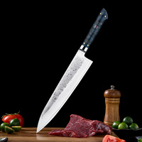 Couteau de chef Gyuto japonais Amber à lame en argent forgée à la main de 9 pouces