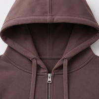 Cardigan à capuche unisexe en coton molletonné coupe ample avec fermeture éclair intégrale pour homme, style streetwear printemps, ODM