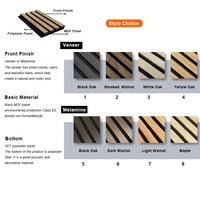 Panneaux acoustiques modernes à lamelles en fibre de bois Absorption anti-bruit Panneau mural en fibre de bois polyester pour salon et chambre à coucher 3600