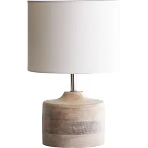Wood Big Size Table Lamp With Linen Lampshade For Home Hotel