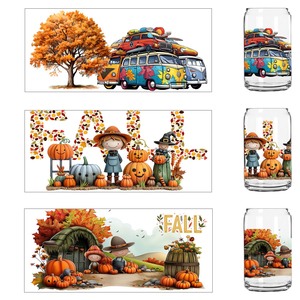 <span class=keywords><strong>Autumn</strong></span> <span class=keywords><strong>Fall</strong></span> Cottagecore Theme Custom Wholesale Bulk Waterproof 16oz Tumbler Mugs Decal Transfer Uvdtf Uv Dtf Cup Wrap Sticker - Product Image 3
