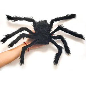 2024 Horror Giant Plush Spider Big Web Spider Web Unisex Children's Toys Made of PP Cotton Halloween Party Decoration Props