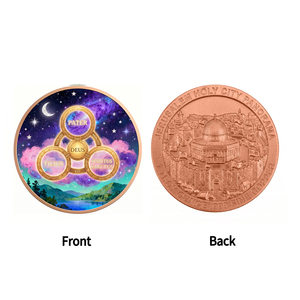 Moneta commemorativa in rame da 1oz.999, squisita, a doppia faccia, con motivo teologico e scudo, per collezionisti di dottrine cristiane - Product Image 1