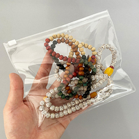Sacs à fermeture éclair en PVC transparent épais et écologique, petits emballages en polyéthylène pour cosmétiques, bijoux, boucles d'oreilles, bagues