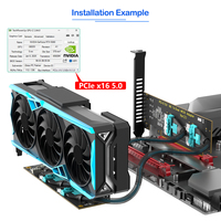 Cable de extensión PCIe 5.0 X16 MCIO para GPU, compatible con adaptador bifurcador de 1 a 2 GEN5 PCI-E X16 a X8 X8, tarjeta riser con alimentación ATX de 6 pines