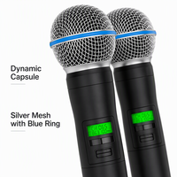 Penerima Mikrofon Nirkabel UHF Komersial Kontrol Level Otomatis Audio Companding Kit Mikrofon Tanpa Kabel untuk Pertunjukan Langsung