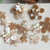 Mignon Floral Charm Perle Naturel Rouge Ormeau Shell Fleur Pendentif DIY Bijoux