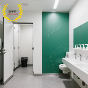 Partición compacta de alta calidad para baño, tablero de nido de abeja HPL, diseño moderno ecológico, puerta corredera que ahorra espacio para - Product Image 4