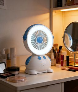 Fan light, <b>with</b> cute cartoon LED desk lamp, USB rechargeable and <b>plug</b>-in dual-use, LED ceiling light, modern ceiling light. - Product Image 3
