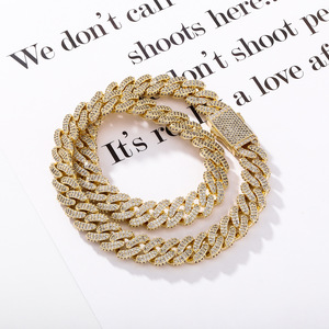 Hip Hop Full Encryption Rhombus <b>Chain</b> Copper Unisex European American Hot Sale <b>Cross</b>-border New Street - Product Image 2