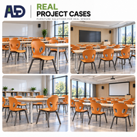 Chaise pivotante ergonomique en plastique avec base à 5 points, chaise roulante pour étudiants, idéale pour les salles de classe et les salles de réunion
