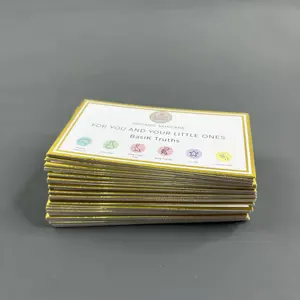 Cartão de visita de folha de ouro branco personalizado de luxo impressão com borda dourada/borda