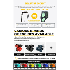 Miễn Phí Vận Chuyển Mini Máy Xúc 1.2 Tấn Epa Euro 5 Kubota Động Cơ Crawler Digger Trang Trại Nhà Trung Quốc Mini Digger Máy Xúc Máy - Product Image 4