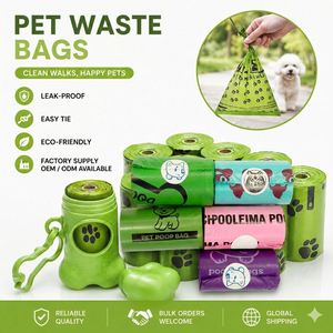 Bolsas Compostables para Excremento de Perro con Logotipo Personalizado al por Mayor, 20 Micras de Grosor, a Prueba de Fugas, con Aroma - Product Image 2