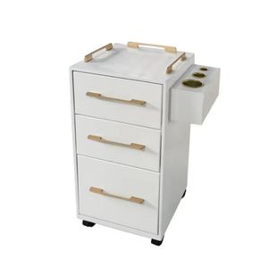 Wss 2025 Solid Wood Three-Layer Tool Car Hair <b>Salon</b> Beauty <b>Salon</b> Foot Bath Shop Mobile Tattoo Cart Living Room Made Metal - Product Image 5