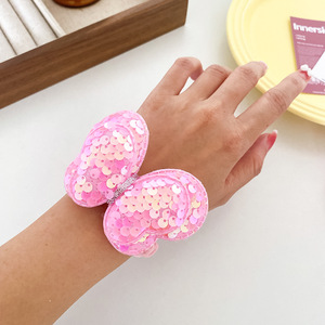 Gioielli per capelli per bambini con paillettes e paillettes per capelli a farfalla elastico elastico per bambini fascia per capelli - Product Image 2