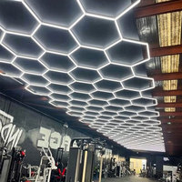 Haute puissance suspendue 220V 110V travail lumière Led Parking Garage Luminaires lumières décoration hexagonale nid d'abeille lampe