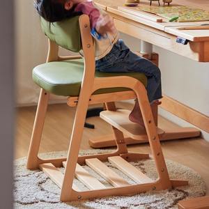 Silla infantil de madera maciza, silla de estudio de altura ajustable, diseño minimalista, muebles para niños - Product Image 2