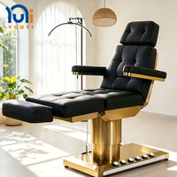 Table de massage électrique moderne chauffante avec appui-tête pour salon de beauté, chaise médicale, soins du visage et des cils