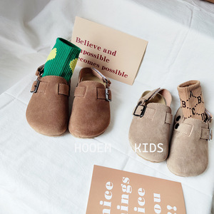 Chaussures pour enfants style coréen Printemps/Été 2026 – Mocassins surdimensionnés mats, originaux et mignons ; Chaussons d'extérieur à bout fermé avec Velcro ; Rétro - Product Image 3
