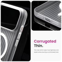 Transparent Noir Blanc Anti-Dérapant Vague Ondulé PC Housse de Téléphone pour iPhone 17 16 15 14 13 12 Pro Max Plus Air