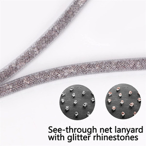 Nueva correa retráctil para el cuello con incrustaciones de diamantes de imitación, estilo transfronterizo, tarjetero transparente suave, nombre con incrustaciones de diamantes de imitación - Product Image 5