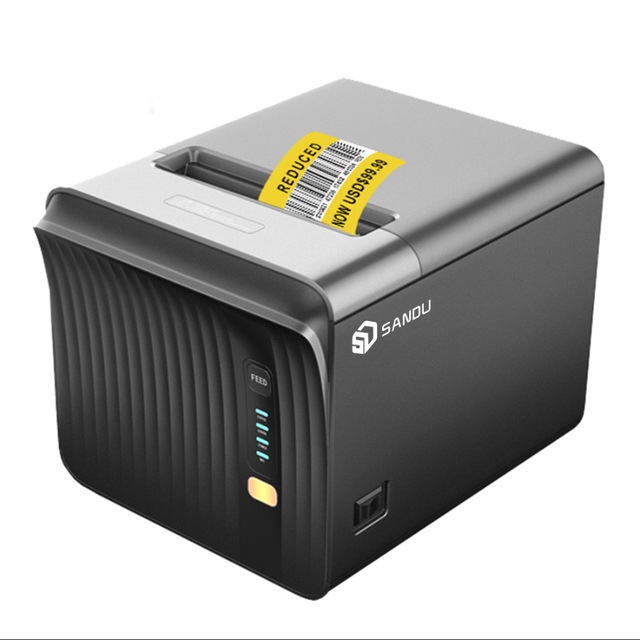 High-Speed 250 Mm/sec POS Receipt Printer Black and White with USB Ethernet Serial Interfaces 80mm Thermal Paper Capacity