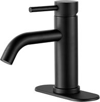 Robinet Mitigeur Monotrou Monocommande Noir en Acier Inoxydable 304 pour Lavabo, Eau Chaude et Froide, Céramique, Style Moderne pour Salle de Bain - Grande Vente
