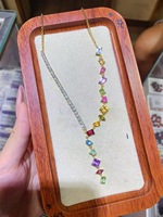 Collier de luxe irrégulier multi-pierres, design élégant pour banquets, bijoux en argent sterling 925 pour cadeau d'entreprise