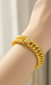 Pulsera de Moda Cubana Chapada en Oro de 24K Z H Jewelry, Pulsera de <span class=keywords><strong>Latón</strong></span> Chapada en Oro Estilo Hip Hop con Zirconia, <span class=keywords><strong>Precio</strong></span> al por Mayor - Product Image 3
