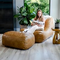 Fauteuil Poire Modora pré-rempli en mousse polyuréthane PU, siège de salon et de jeu, en cuir végétalien Copper Harbor