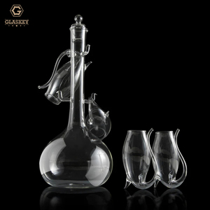 Crystal Port Postre Wine Sippers & Decanter Sherry Degustación Gafas Cena Bebida Cristalería Vasos Set 4 con jarra - Product Image 4