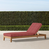 Chaise longue de jardin haut de gamme avec dossier inclinable, chaise longue de plage pour hôtel, mobilier d'extérieur, chaise longue en teck pour le loisir