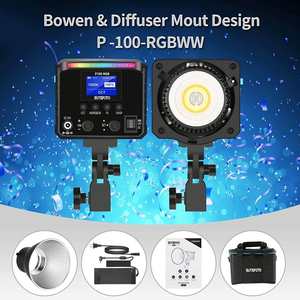 Sutefoto P100 RGB 100W <span class=keywords><strong>Luz</strong></span> LED COB de Video a Todo Color, Recargable, para Estudio de Fotografía - Product Image 2