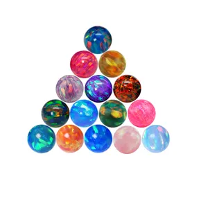 Zhengyong Jewelry Opal Stone Beads Ball Shape Full Hole/Half Hole/No Hole Synthetic Opal Beads