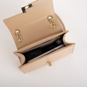 PU Luxury Lattice Handle Portable Cosmetic <b>Bag</b> with Chains and Zipper Closure <b>for</b> Travel - Product Image 5