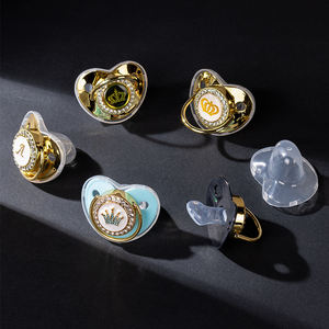 Custom Gold Ontwerp Bling Luxe Fopspeen Bpa Gratis Cartoon Orthodontische Fopspeen Fopspeen Speelgoed Tepel - Product Image 2