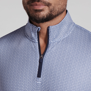 Tùy Chỉnh Nhanh Chóng Khô Đan Sâu Hải Quân Quý Zip Áo Thun Jumper Hiệu Suất <span class=keywords><strong>1</strong></span>/4 Zip Người Đàn Ông Quần Áo Thể Thao Tất Cả Các Hơn <span class=keywords><strong>In</strong></span> Áo - Product Image 4